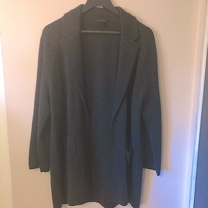 J. CREW SOPHIE MERINO WOOL OPEN FRONT BLAZER CHARCOAL